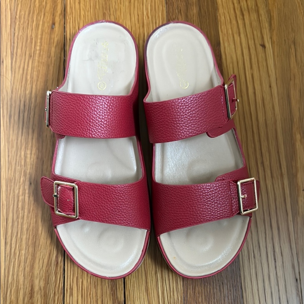 Adjustable Red Sandals